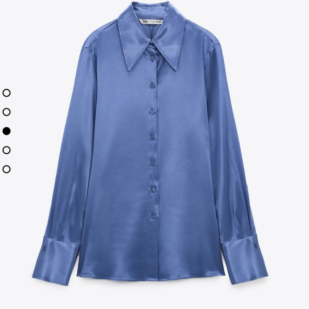 ZARA SATIN EFFECT TOP SHIRT BLOGGERS FAVORITE - Picture 8 of 11